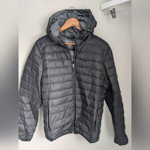 Tumi Black Packable Down And Feather Light Puffer Jacket